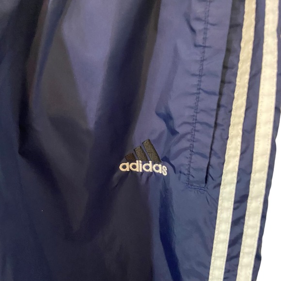 Adidas Vintage Windbreaker Track Pants Men M Jogger Blue Snap Button Legs Y2K - Picture 8 of 13